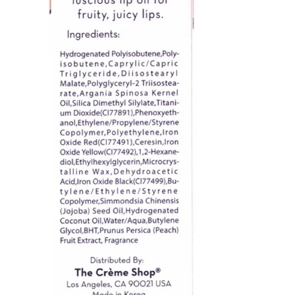 The Crème Shop Luscious Lip Oil Peach Cobbler. NEW in box!